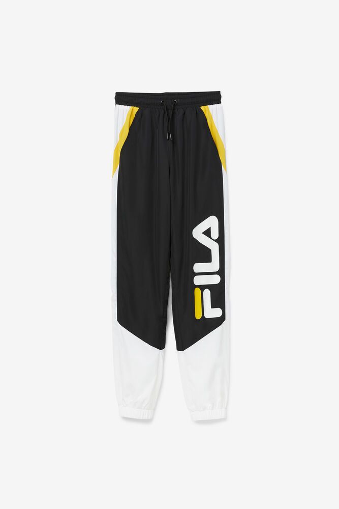 Fila Pants Gustavo Mens Black/White - India ZAY-450238